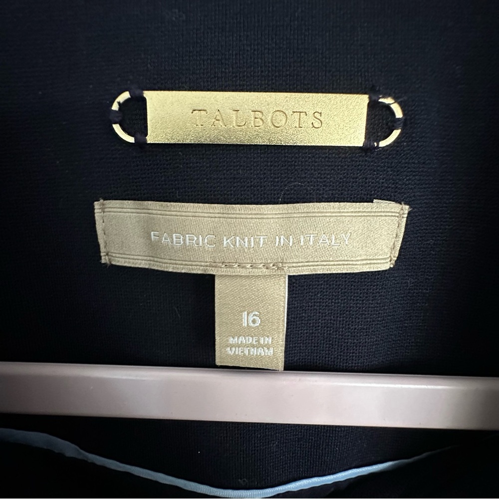 Talbots Italian Luxe Knit Four-Button Jacket Navy 16 - Picture 6 of 8